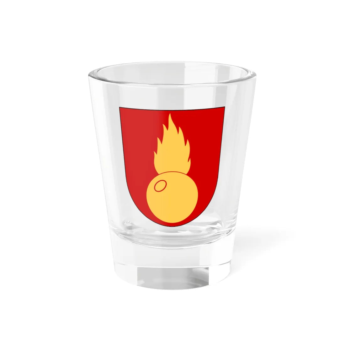 Artilleriregementet Artilleriets stridsskola vapen (Sweden) (Coat of Arms) Shot Glass 1.5oz 1.5oz - Go Mug Yourself
