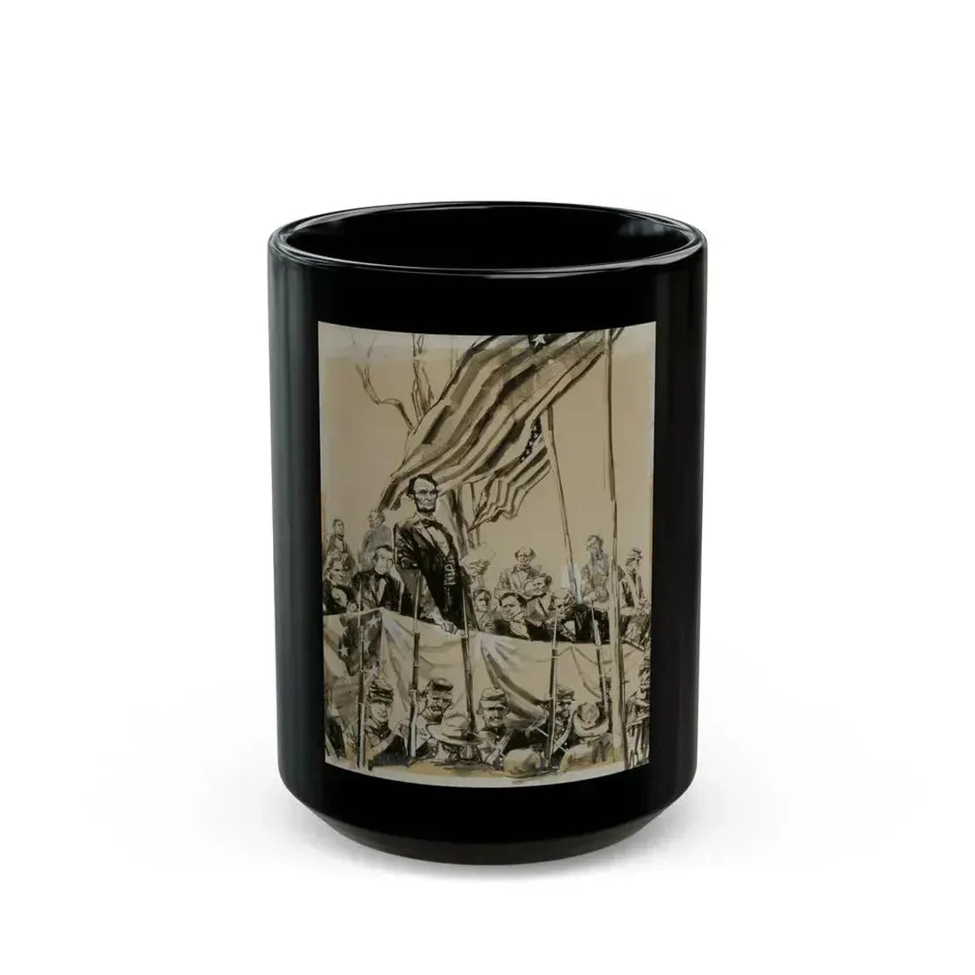 Artwork of Abraham Lincoln - Black Coffee Mug 15oz - Go Mug Yourself