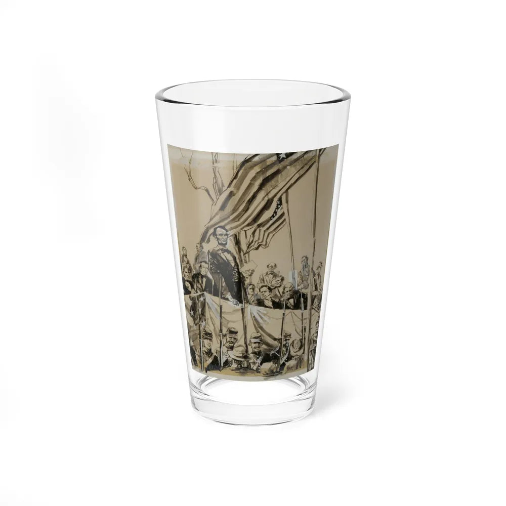 Artwork of Abraham Lincoln (Magazine Illustration) Pint Glass 16oz-16oz-Go Mug Yourself