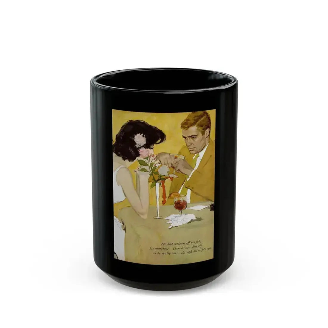 As in A Mirror, Clearly, Redbook, September 1960 - Black Coffee Mug 15oz - Go Mug Yourself