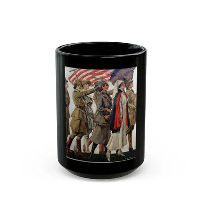 As We Go Marshing On, Life magazine cover, February 6th, 1919 - Black Coffee Mug - Go Mug Yourself