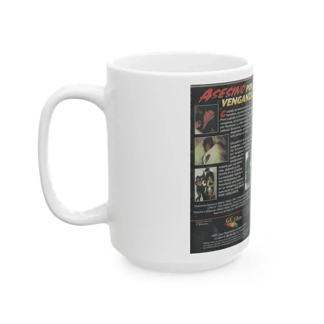 ASESINO POR VENGANZA (VHS COVER) - White Coffee Mug - Go Mug Yourself