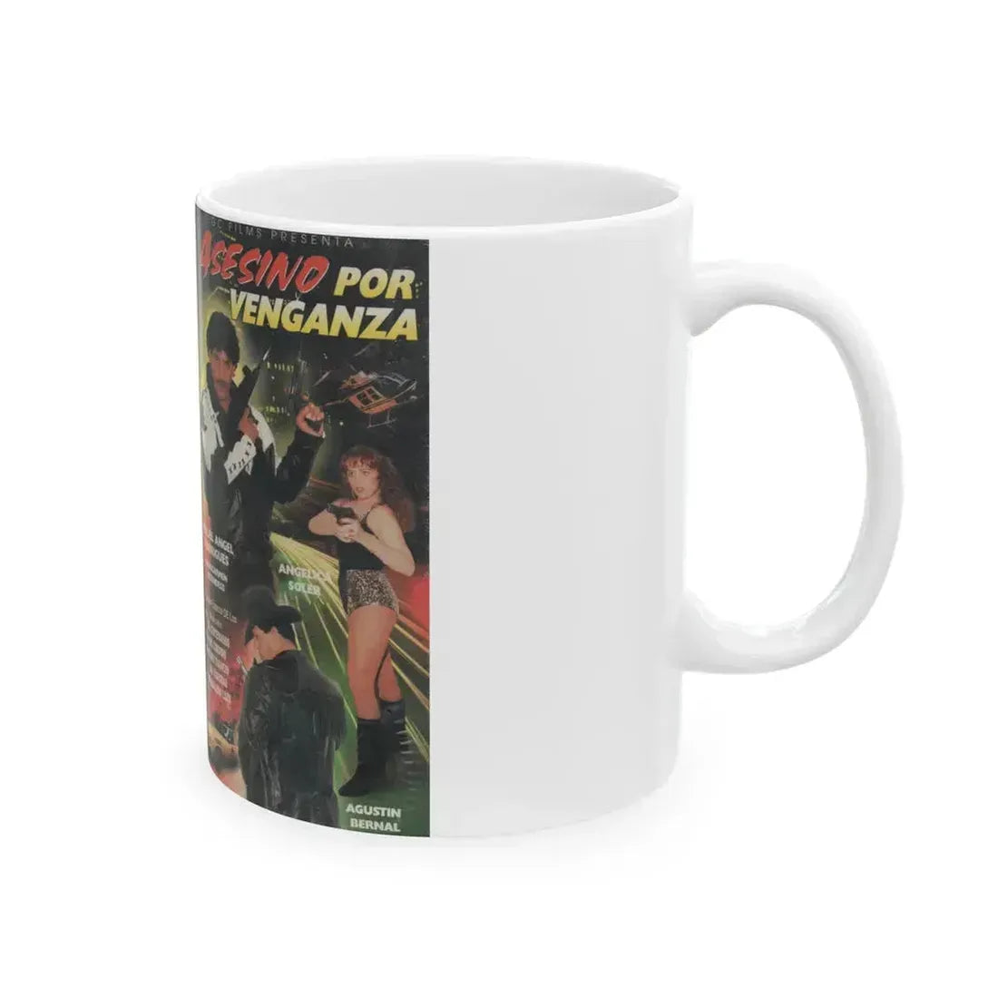 ASESINO POR VENGANZA (VHS COVER) - White Coffee Mug - Go Mug Yourself