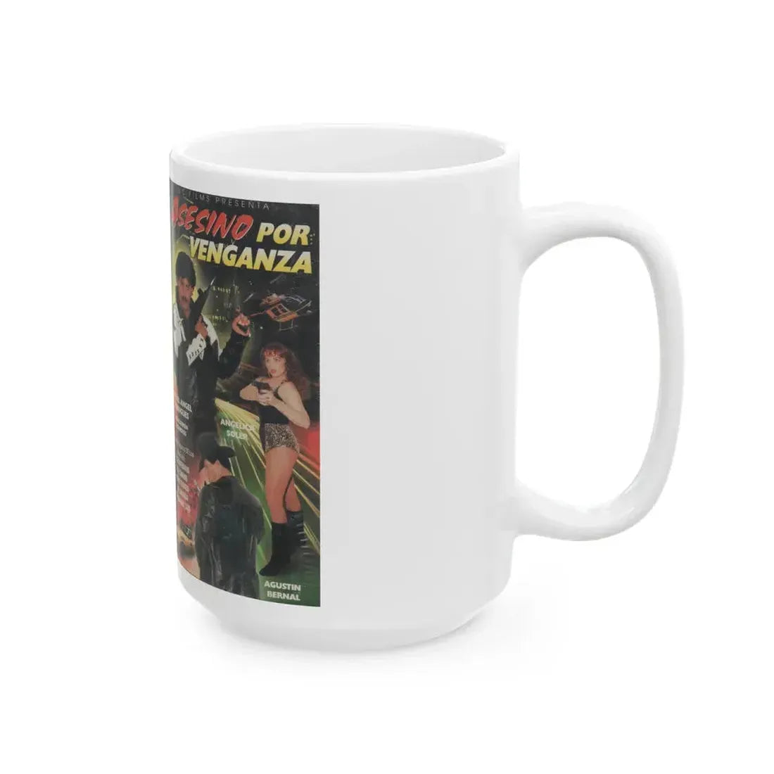 ASESINO POR VENGANZA (VHS COVER) - White Coffee Mug - Go Mug Yourself