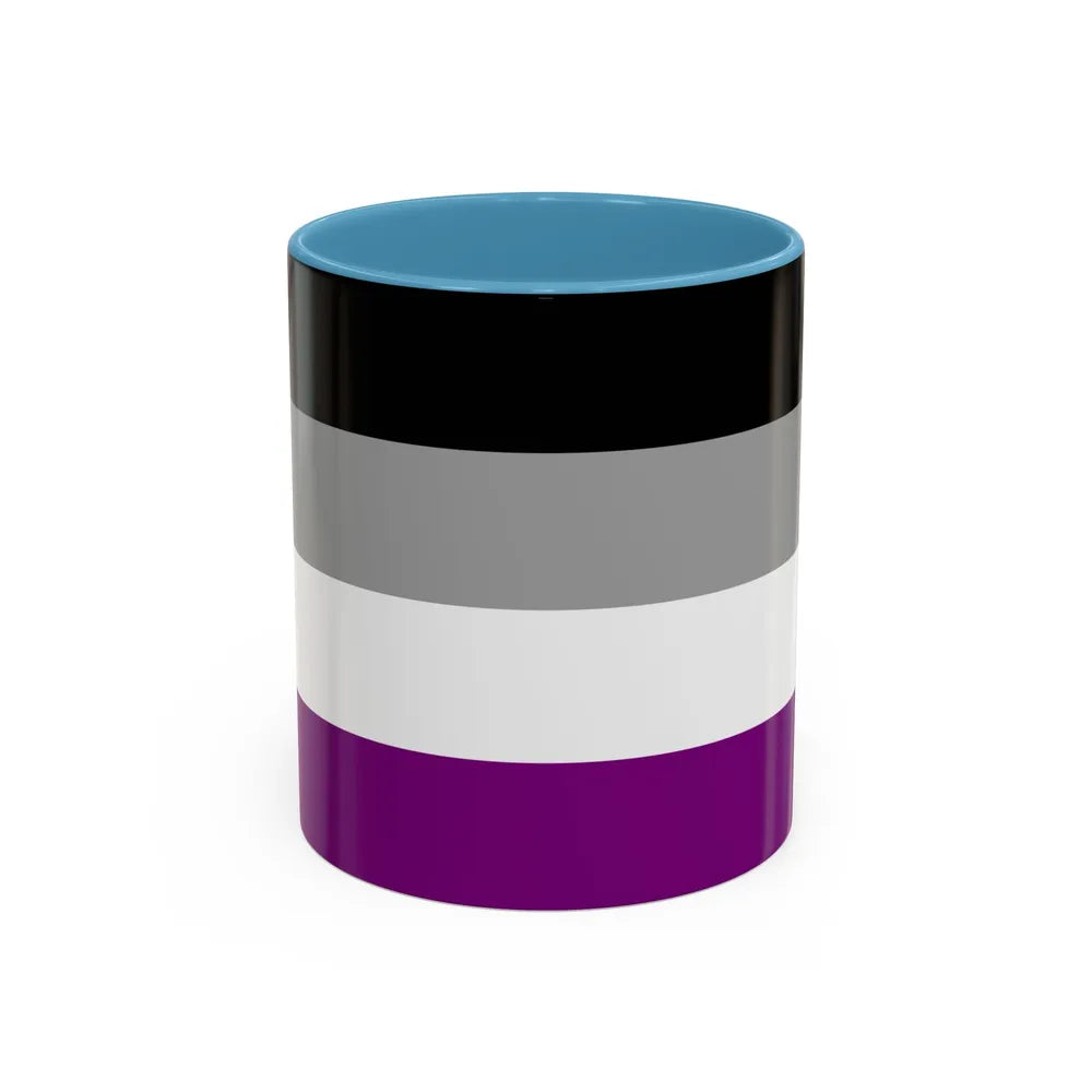 Asexual Pride Flag - Accent Coffee Mug-11oz-Light Blue-Go Mug Yourself