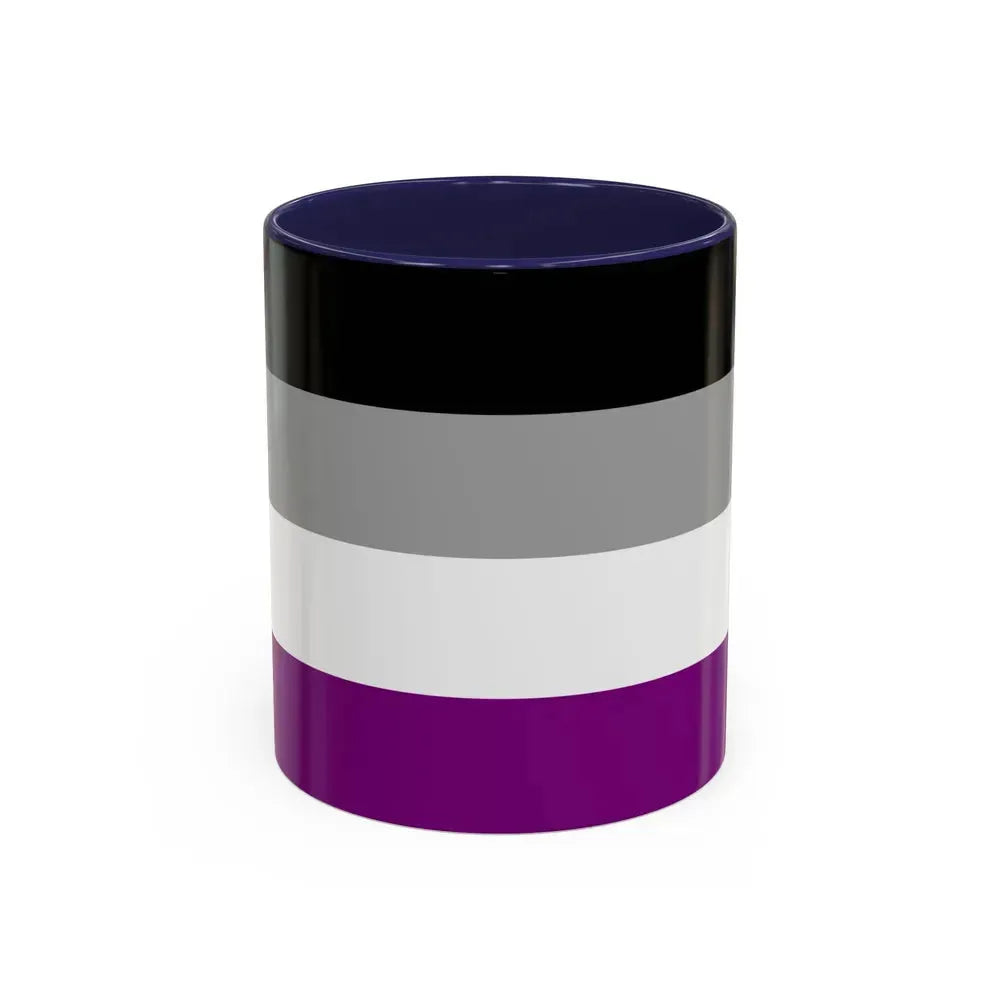 Asexual Pride Flag - Accent Coffee Mug 11oz Navy - Go Mug Yourself