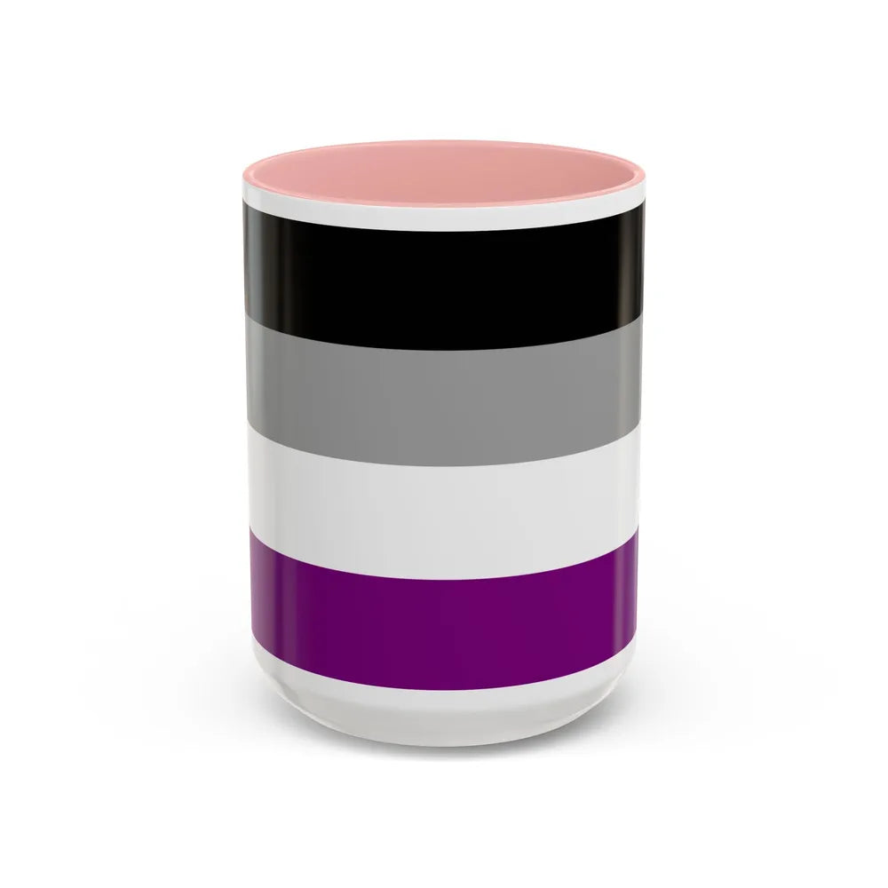 Asexual Pride Flag - Accent Coffee Mug-15oz-Pink-Go Mug Yourself