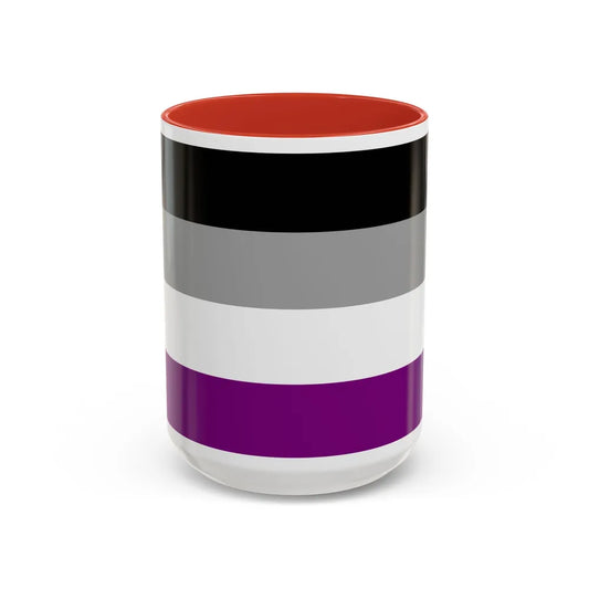 Asexual Pride Flag - Accent Coffee Mug-15oz-Red-Go Mug Yourself