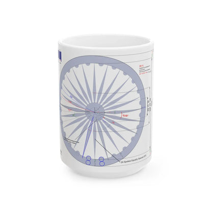 Ashoka Chakra Construction sheet (India) White Coffee Mug 15oz - Go Mug Yourself