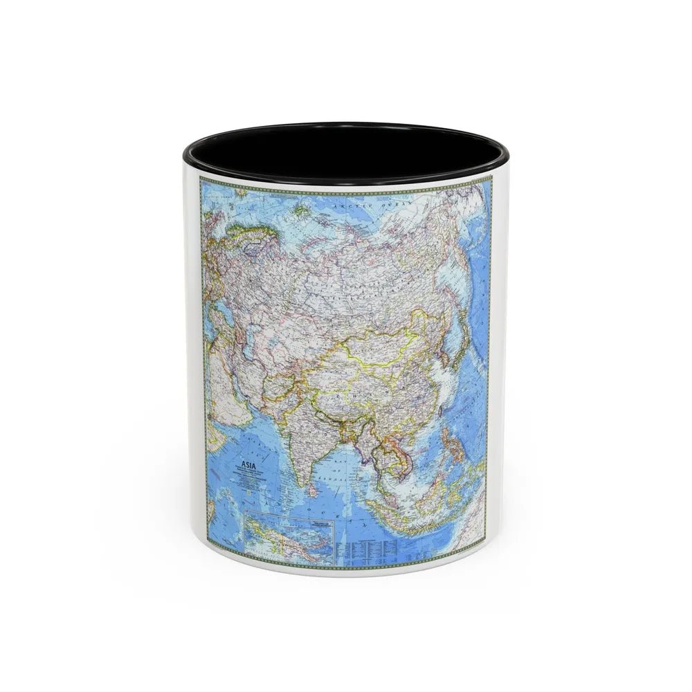 Asia (1971) (Map) Accent Coffee Mug-11oz-Black-Go Mug Yourself