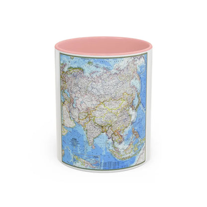 Asia (1971) (Map) Accent Coffee Mug-11oz-Pink-Go Mug Yourself