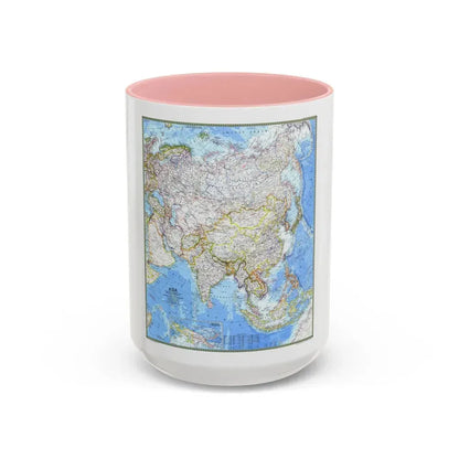 Asia (1971) (Map) Accent Coffee Mug 15oz Pink - Go Mug Yourself