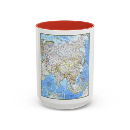 Asia (1971) (Map) Accent Coffee Mug-15oz-Red-Go Mug Yourself