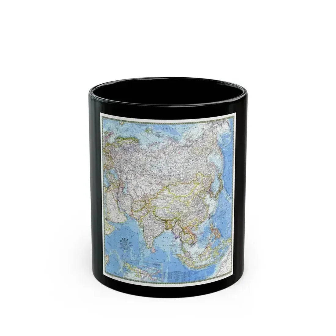 Asia (1971) (Map) Black Coffee Mug 11oz - Go Mug Yourself