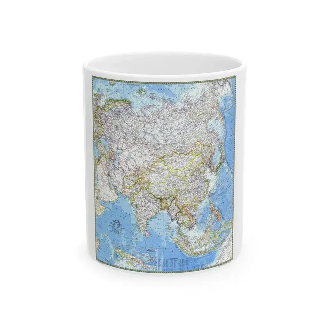 Asia (1971) (Map) White Coffee Mug 11oz - Go Mug Yourself