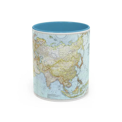 Asia and Adjacent Areas (1942) (Map) Accent Coffee Mug 11oz Light Blue - Go Mug Yourself