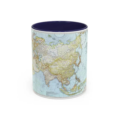 Asia and Adjacent Areas (1942) (Map) Accent Coffee Mug 11oz Navy - Go Mug Yourself