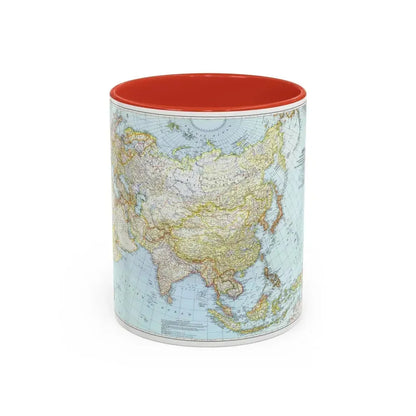 Asia and Adjacent Areas (1942) (Map) Accent Coffee Mug 11oz Red - Go Mug Yourself