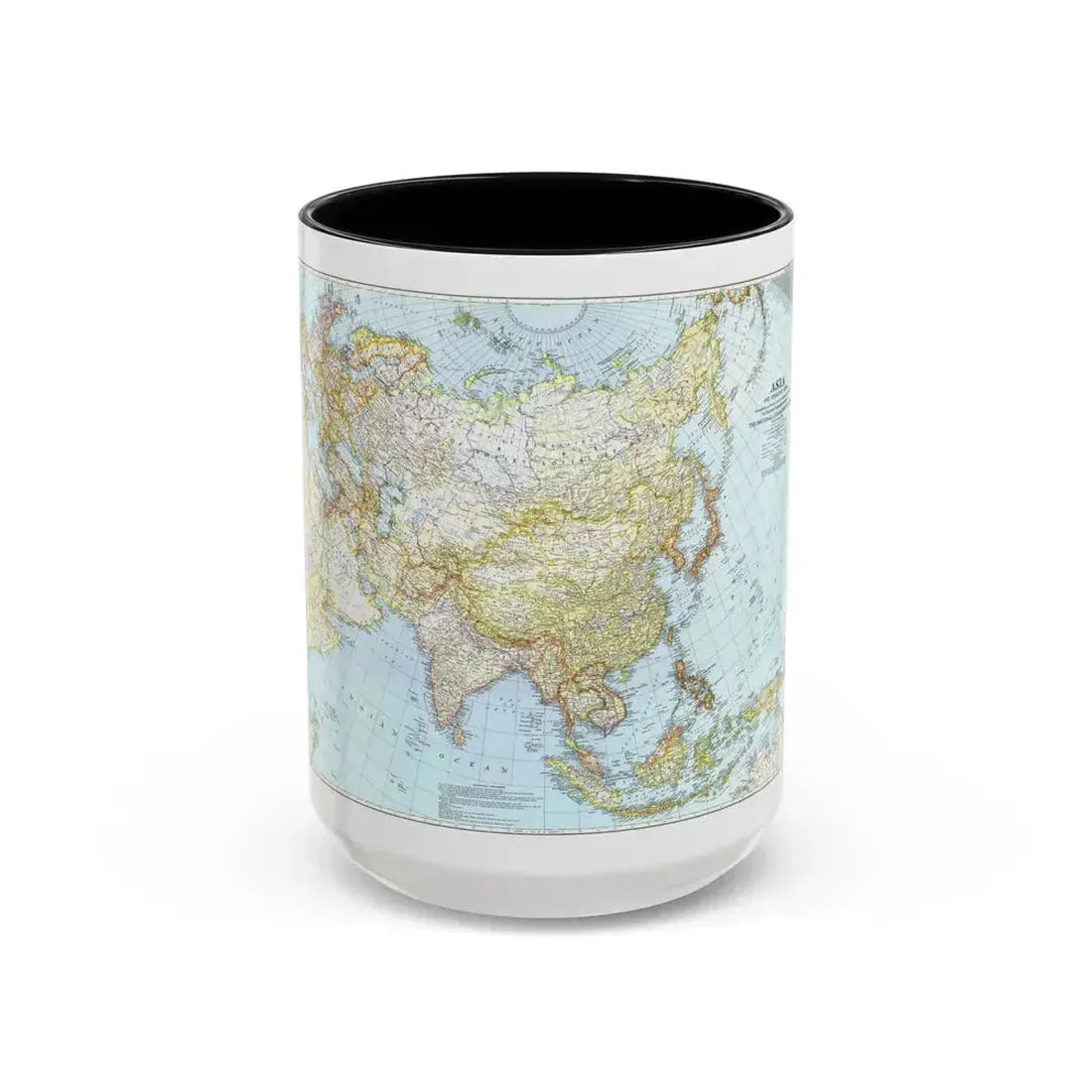 Asia and Adjacent Areas (1942) (Map) Accent Coffee Mug 15oz Black - Go Mug Yourself