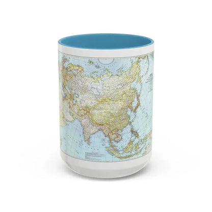 Asia and Adjacent Areas (1942) (Map) Accent Coffee Mug 15oz Light Blue - Go Mug Yourself