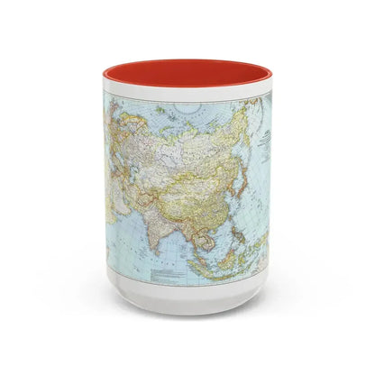 Asia and Adjacent Areas (1942) (Map) Accent Coffee Mug 15oz Red - Go Mug Yourself