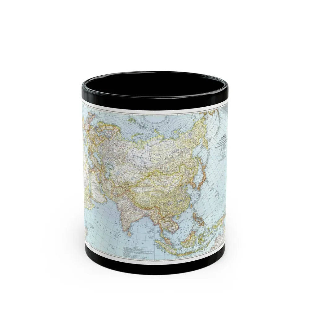 Asia and Adjacent Areas (1942) (Map) Black Coffee Mug-11oz-Go Mug Yourself