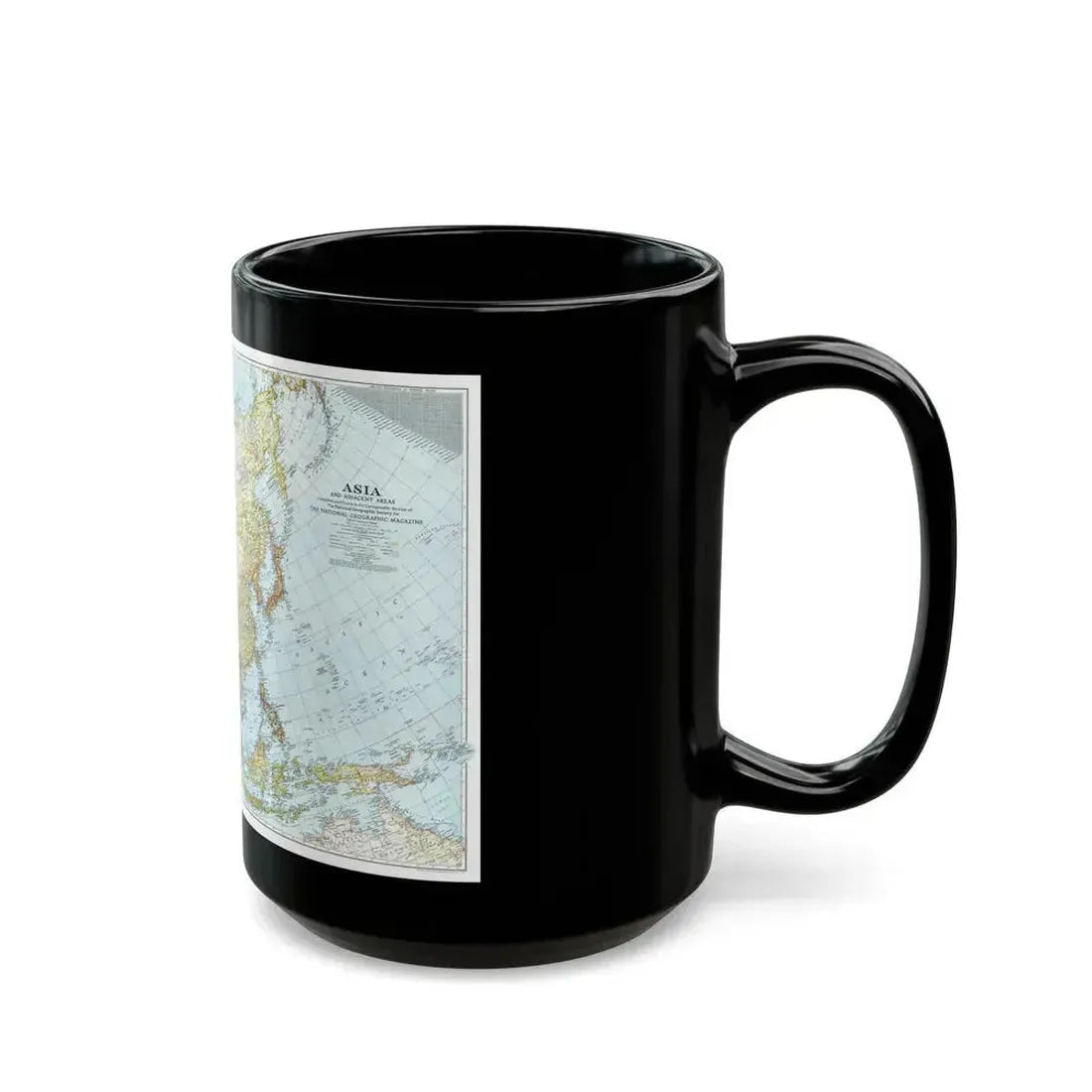 Asia and Adjacent Areas (1942) (Map) Black Coffee Mug - Go Mug Yourself