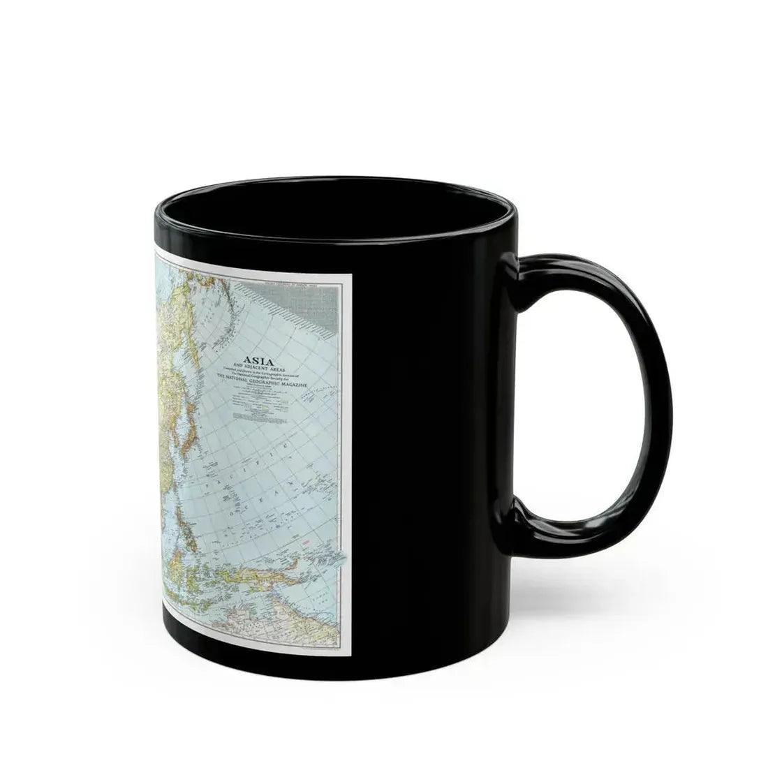 Asia and Adjacent Areas (1942) (Map) Black Coffee Mug - Go Mug Yourself