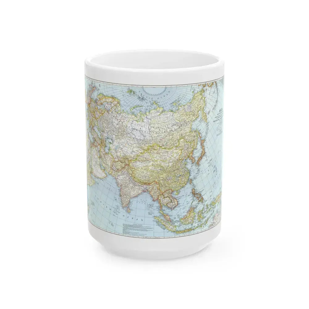 Asia and Adjacent Areas (1942) (Map) White Coffee Mug 15oz - Go Mug Yourself