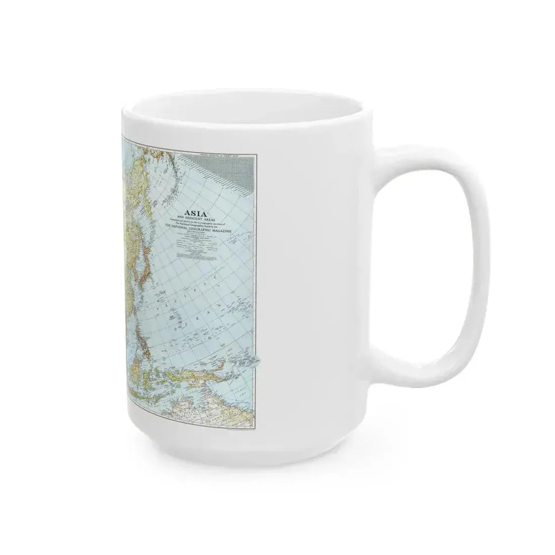 Asia and Adjacent Areas (1942) (Map) White Coffee Mug - Go Mug Yourself