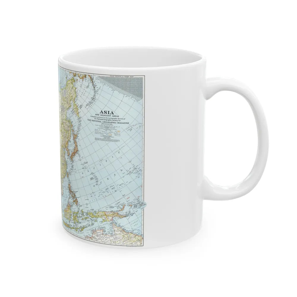 Asia and Adjacent Areas (1942) (Map) White Coffee Mug-Go Mug Yourself