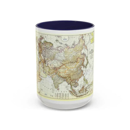 Asia and Adjacent Areas (1951) (Map) Accent Coffee Mug 15oz Navy - Go Mug Yourself