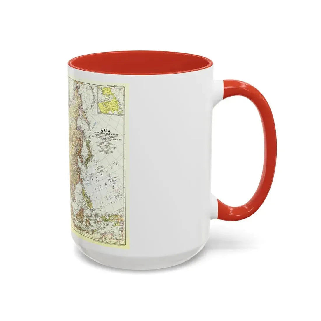 Asia and Adjacent Areas (1951) (Map) Accent Coffee Mug - Go Mug Yourself