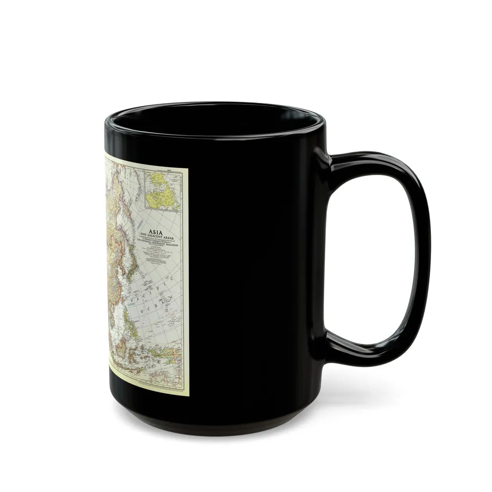 Asia and Adjacent Areas (1951) (Map) Black Coffee Mug-Go Mug Yourself