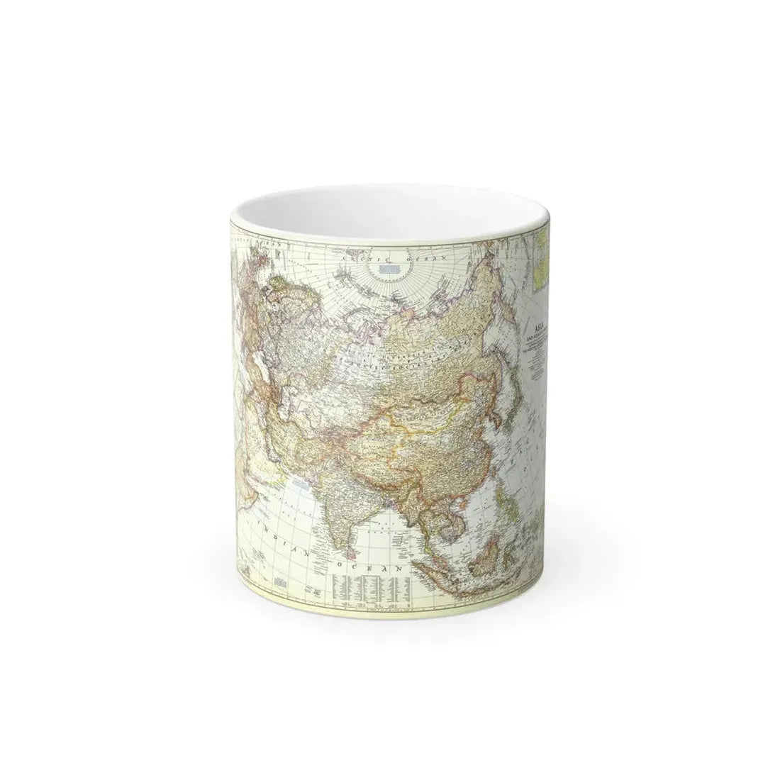 Asia and Adjacent Areas (1951) (Map) Color Changing Mug 11oz Default Title 11oz - Go Mug Yourself