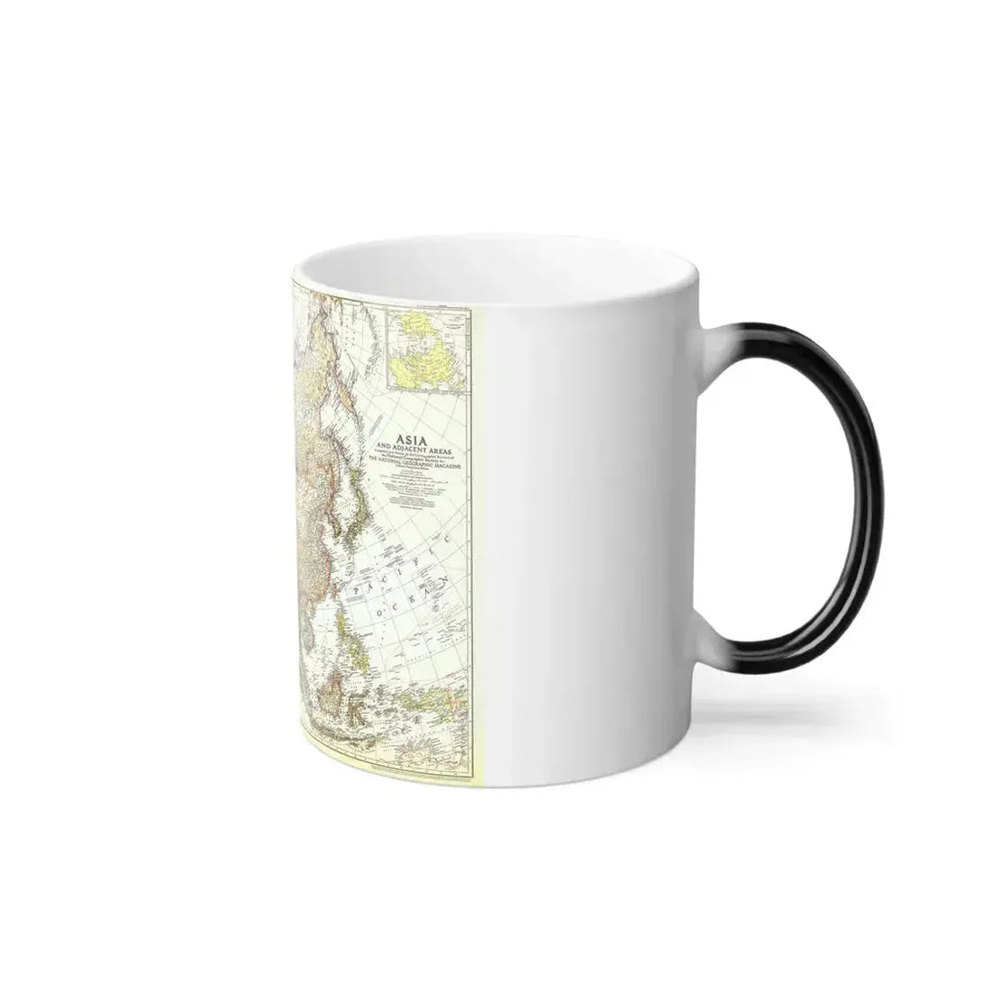 Asia and Adjacent Areas (1951) (Map) Color Changing Mug 11oz - Go Mug Yourself