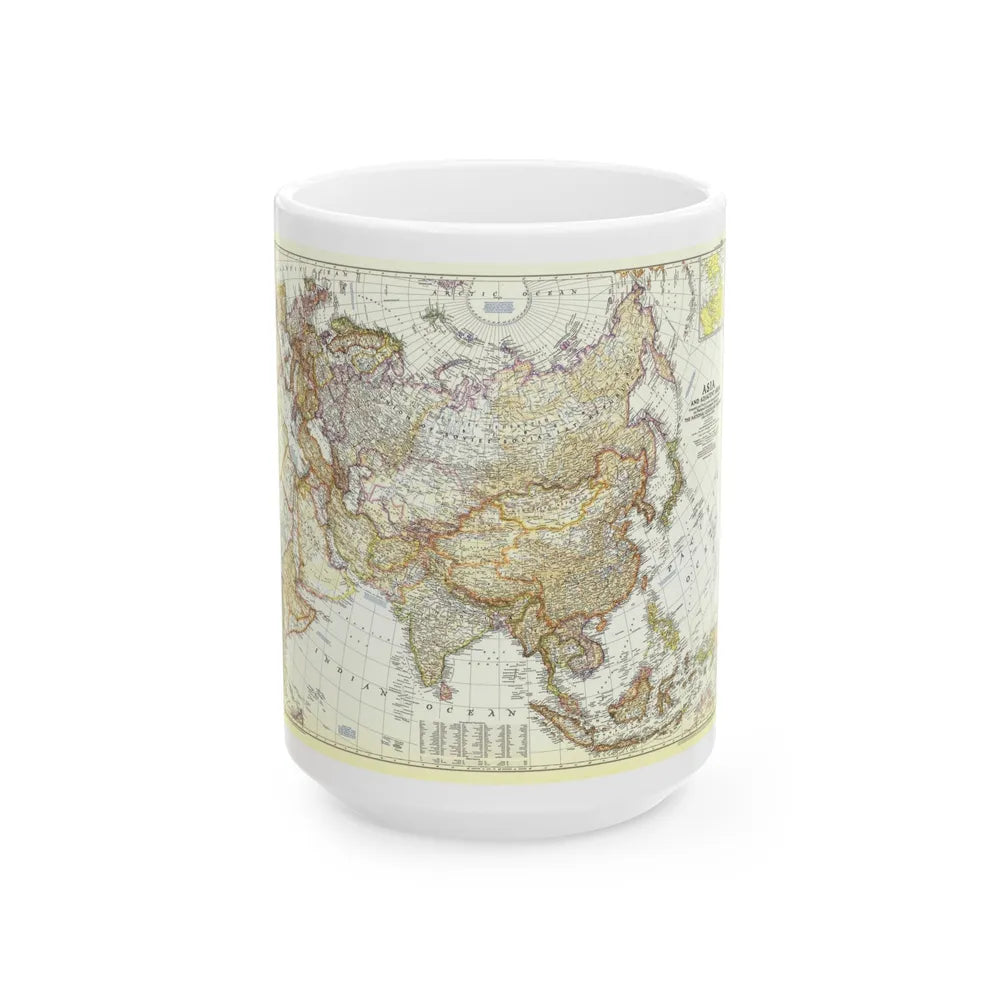 Asia and Adjacent Areas (1951) (Map) White Coffee Mug-15oz-Go Mug Yourself