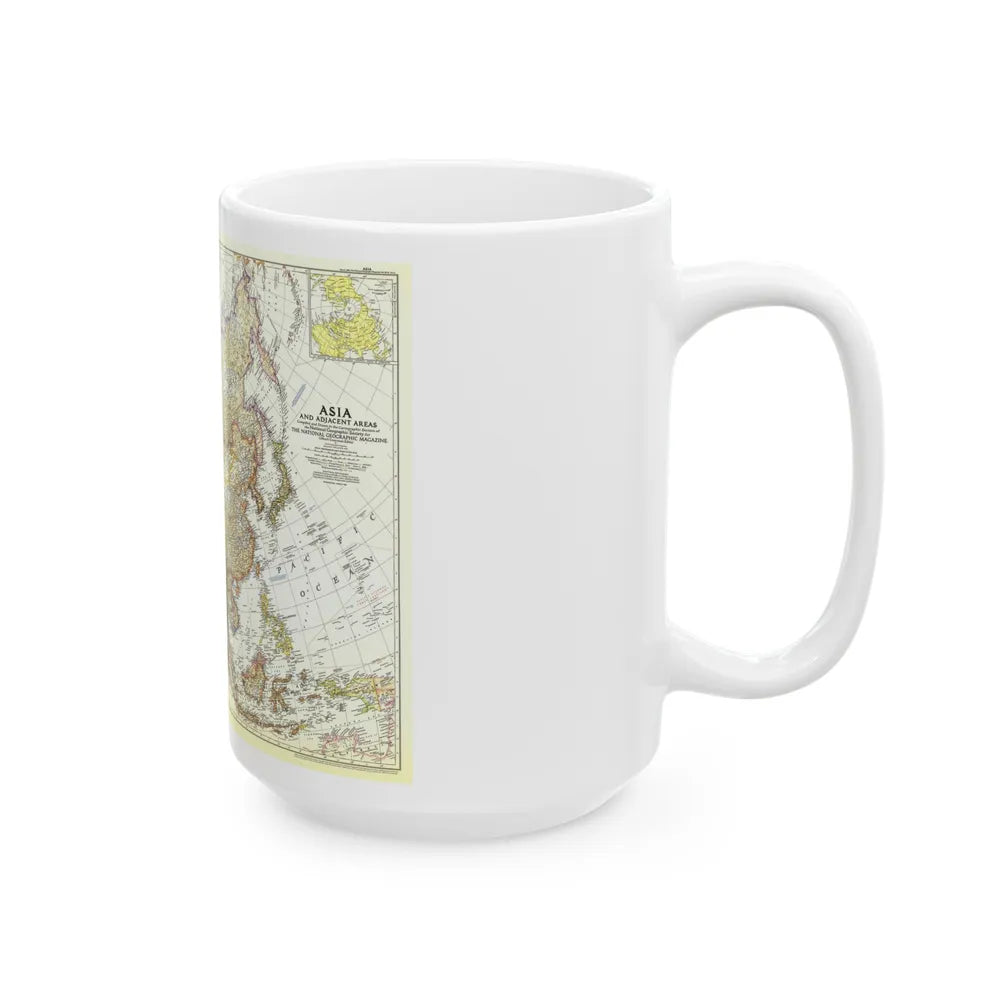 Asia and Adjacent Areas (1951) (Map) White Coffee Mug-Go Mug Yourself