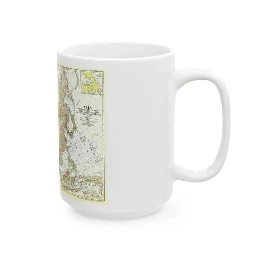 Asia and Adjacent Areas (1951) (Map) White Coffee Mug - Go Mug Yourself