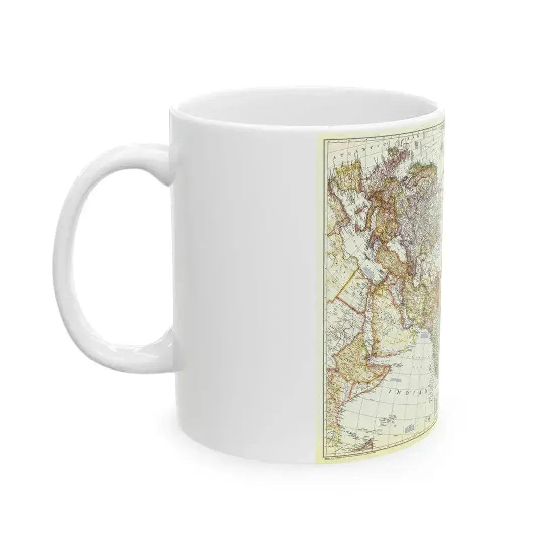 Asia and Adjacent Areas (1951) (Map) White Coffee Mug - Go Mug Yourself