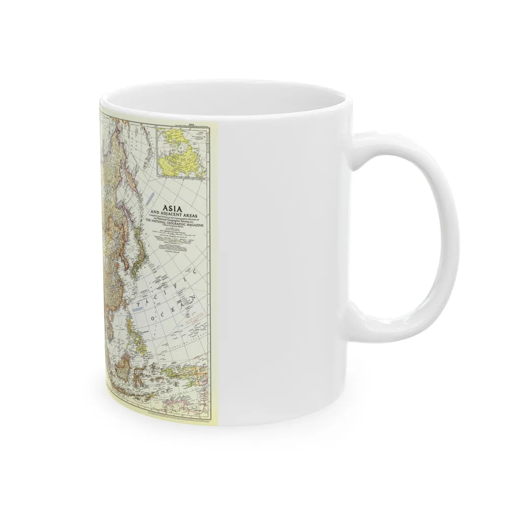 Asia and Adjacent Areas (1951) (Map) White Coffee Mug-Go Mug Yourself