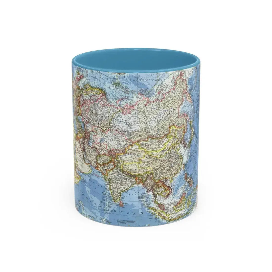 Asia and Adjacent Areas (1959) (Map) Accent Coffee Mug 11oz Light Blue - Go Mug Yourself