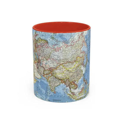 Asia and Adjacent Areas (1959) (Map) Accent Coffee Mug 11oz Red - Go Mug Yourself