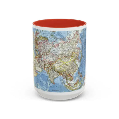 Asia and Adjacent Areas (1959) (Map) Accent Coffee Mug 15oz Red - Go Mug Yourself