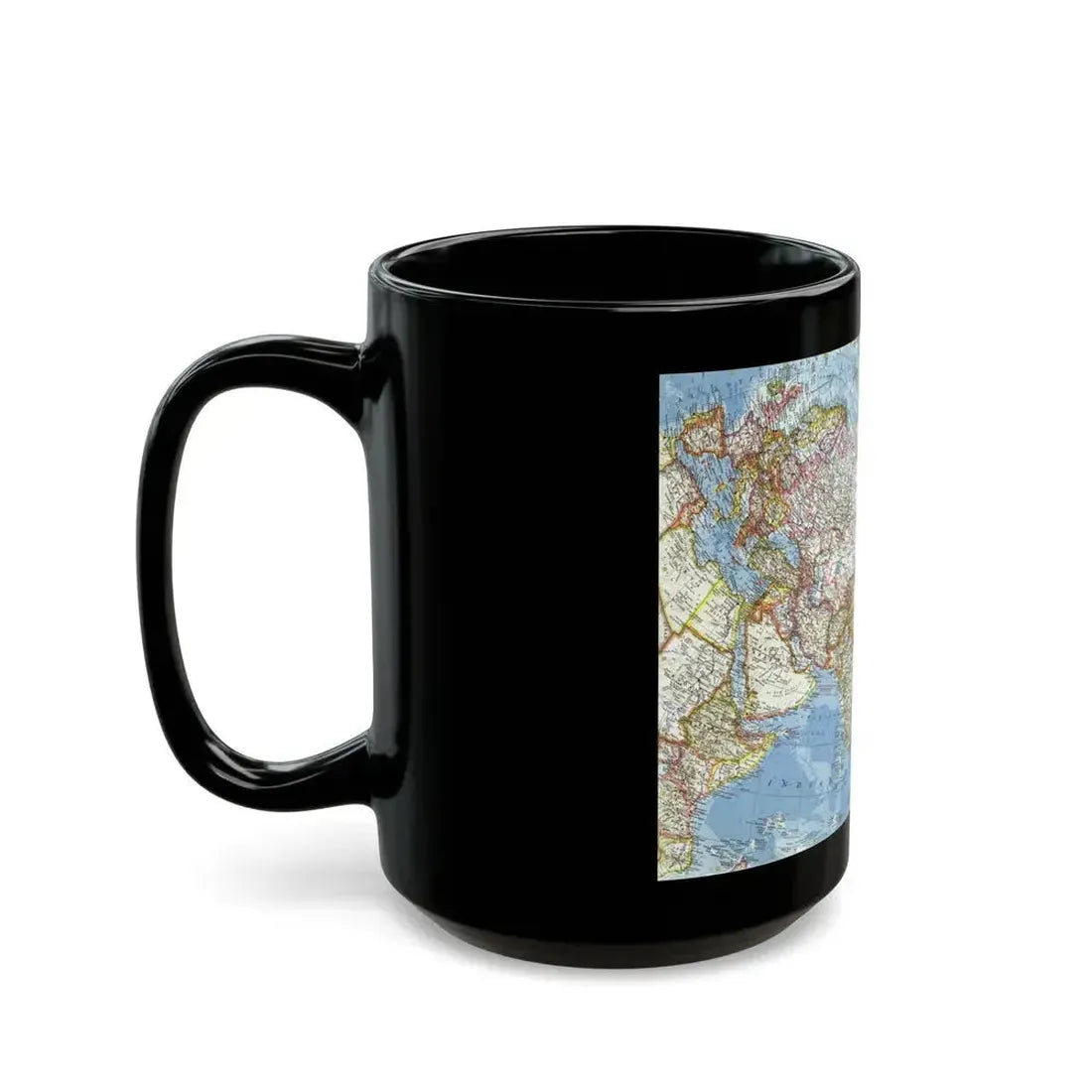 Asia and Adjacent Areas (1959) (Map) Black Coffee Mug - Go Mug Yourself