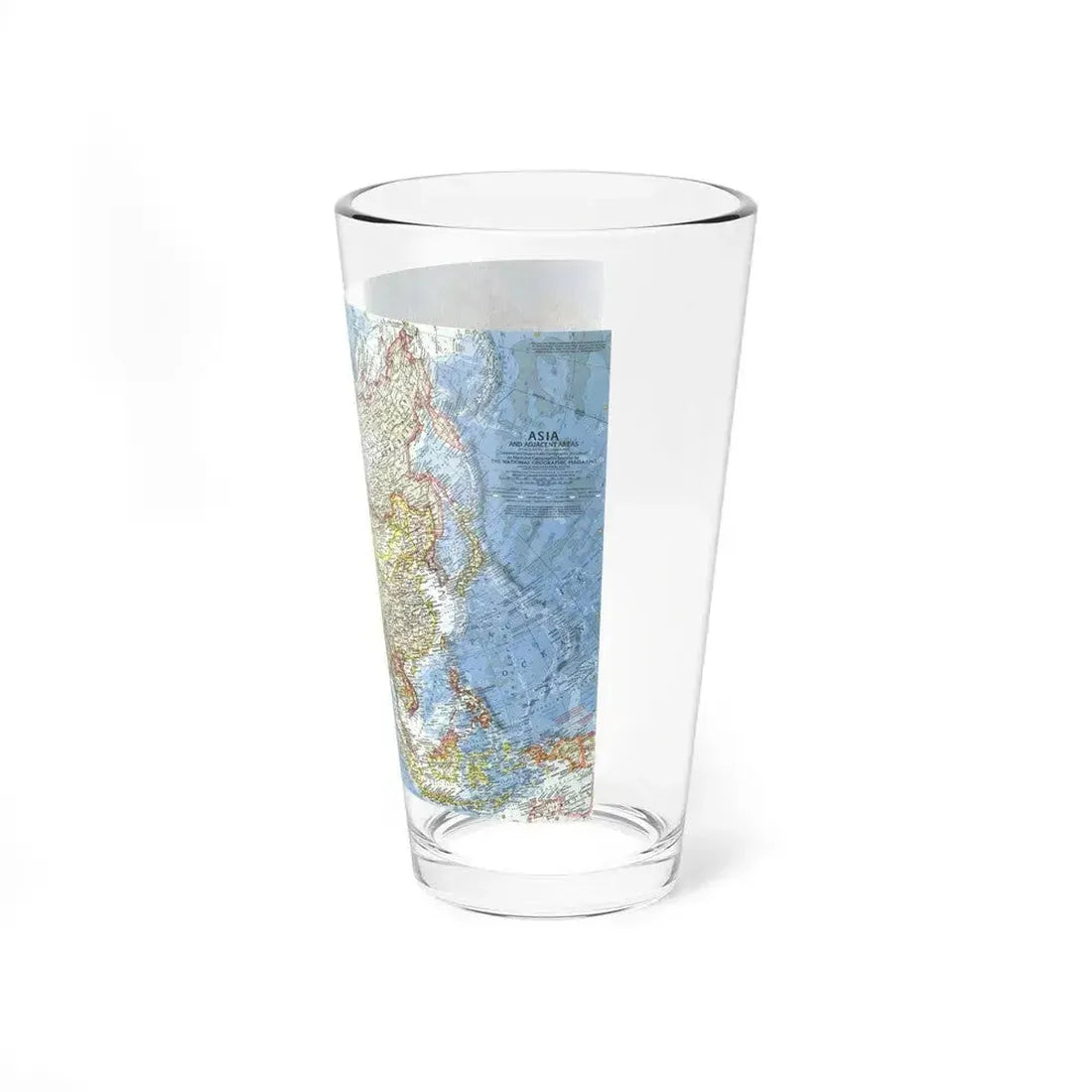 Asia and Adjacent Areas (1959) (Map) Pint Glass 16oz - Go Mug Yourself