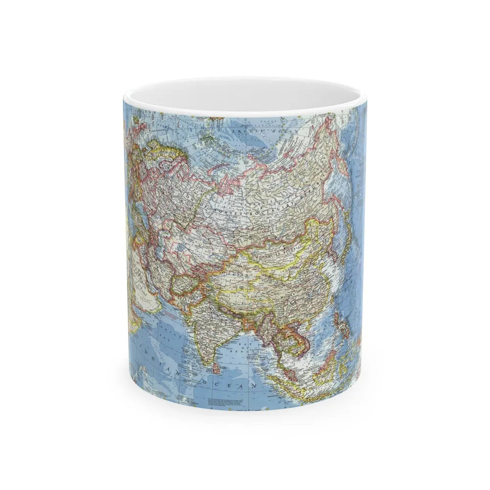 Asia and Adjacent Areas (1959) (Map) White Coffee Mug-11oz-Go Mug Yourself