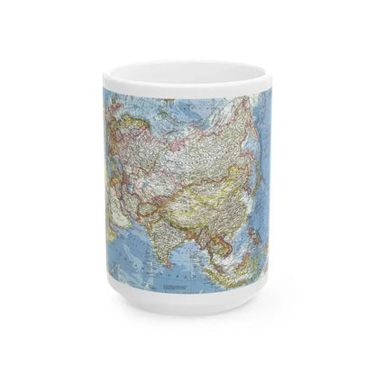 Asia and Adjacent Areas (1959) (Map) White Coffee Mug 15oz - Go Mug Yourself