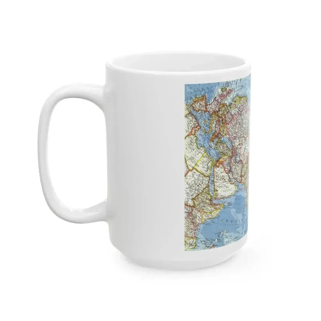 Asia and Adjacent Areas (1959) (Map) White Coffee Mug - Go Mug Yourself