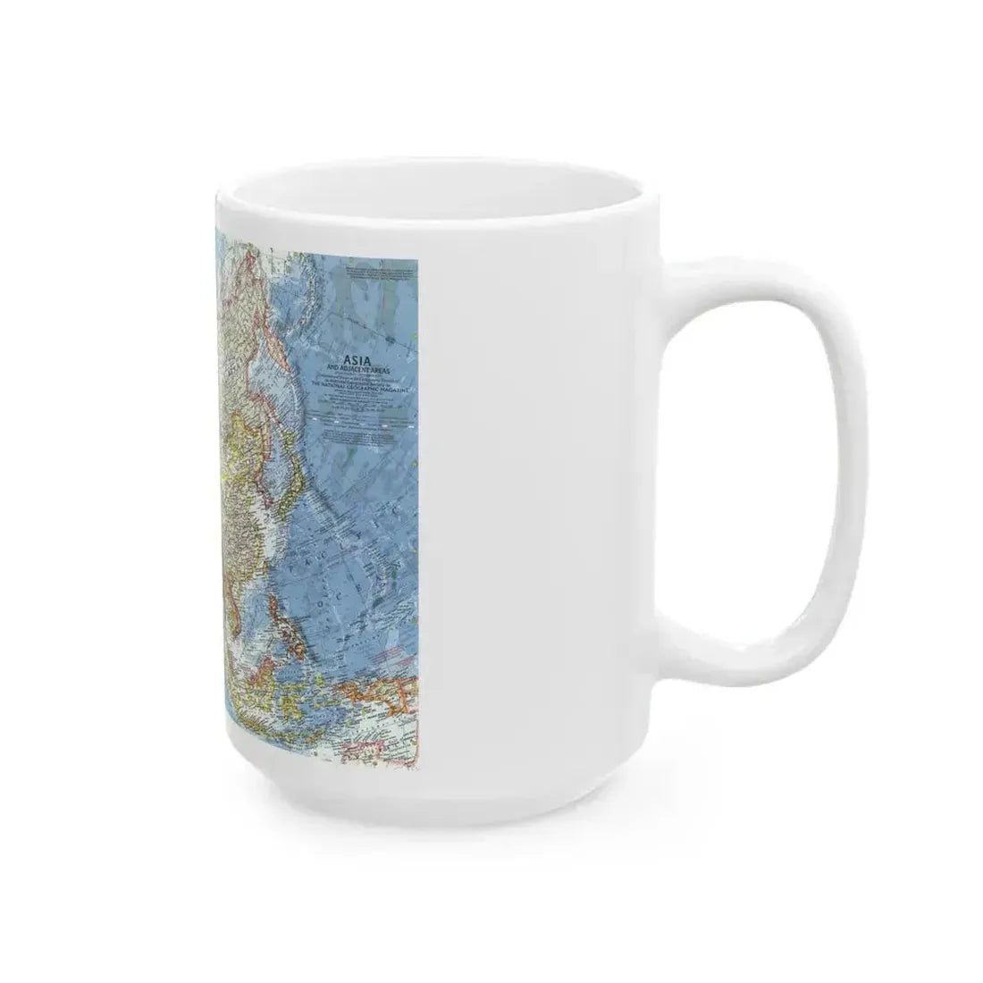 Asia and Adjacent Areas (1959) (Map) White Coffee Mug - Go Mug Yourself